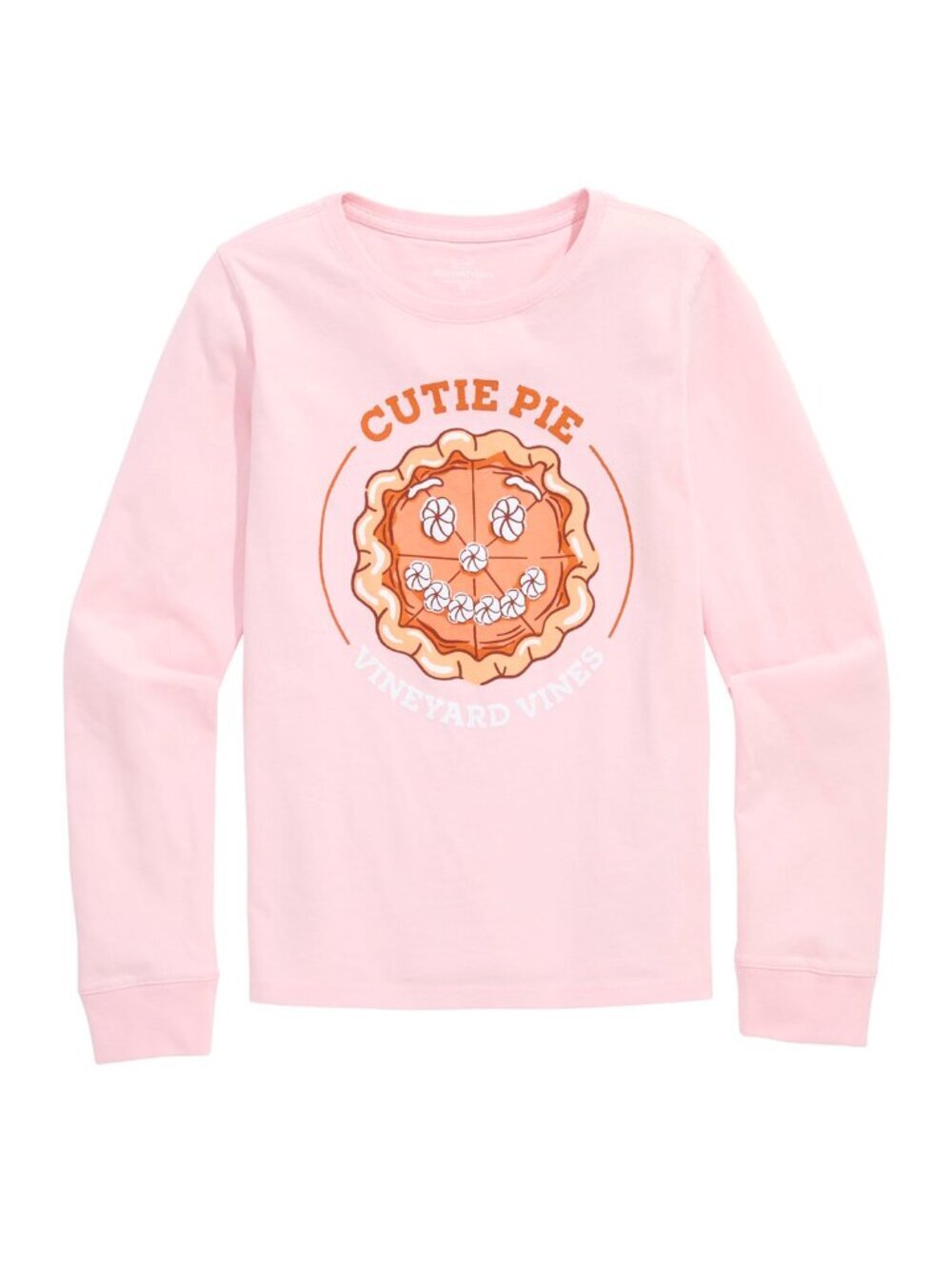 NWT New Vineyard Vines Girls' Cutie Pie Long Sleeve Tee In Flamingo Size 4T